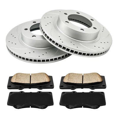 Front Drilled Disc Rotors Brake Pads 319mm For Toyota 4Runner Tacoma 2003-2009 - Image 1 of 4