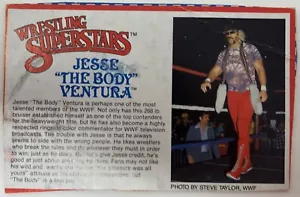 1986 LJN WWF WRESTLING SUPERSTARS SERIE 3 JESSE THE BODY VENTURA TARJETA BIOLÓGICA - Imagen 1 de 2