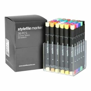 STYLEFILE MARKER - 36 MAIN SET- GRAPHIC ART TWIN TIPPED PENS - Picture 1 of 3