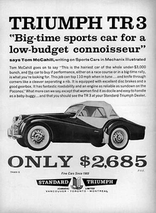 1960 Triumph TR-3 "Low Budget Connoisseur" Original Ad - Picture 1 of 1