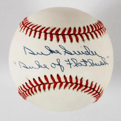 Duke Snider Signed & Insribed Baseball Dodgers - COA - Image 1 of 4