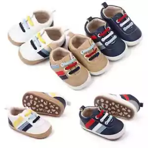 Sports Baby Sneakers Boy Girl Casual Size 0-18 Months Crib Pre-Walker Shoes - Picture 1 of 23