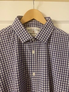 Camicia abito ad alte prestazioni da uomo Mizzen + Main XX-Large con finiture con finiture blu - Foto 1 di 6