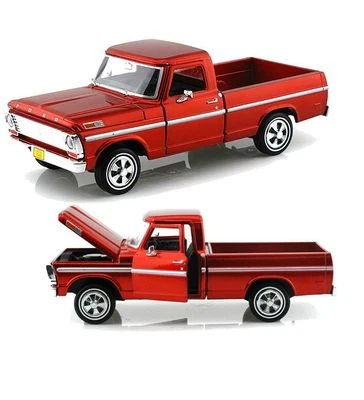 Ford F-100 1969 Pick-Up Camion 1:24 Im Tonalità Rosso Metallico - Immagine 1 di 4