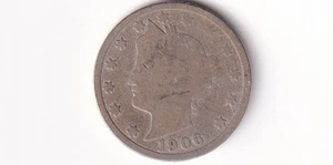 COIN US "Liberty Head "V" Nickel" 5 CENT 1906- P CIRCULATED/USED - Imagen 1 de 2