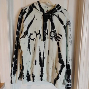 Neu mit Etikett C.H.N.G.E cremefarben/schwarz Large Batik Sweatshirt Streetwear Grunge Trashed - Bild 1 von 7