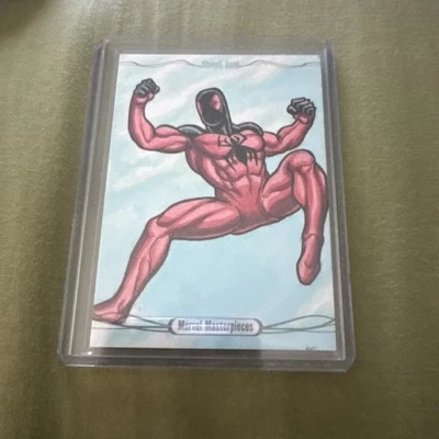 2016 Marvel Masterpieces  Auto Sketch Scarlet Spider-man Nathan Nelson 1/1 - Image 1 of 2