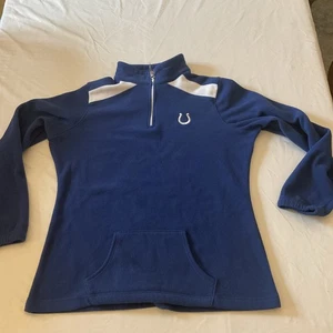 Indianapolis Colts blauer Fleecepullover Sweatshirt ~ Damen Large ~ 1/4-Reißverschluss - Bild 1 von 9