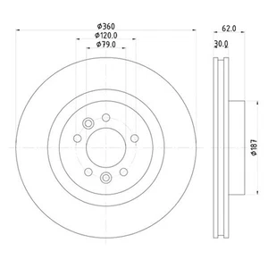 For Land Rover Range Rover Sport 14-17 Pagid 355125251 Vented Front Brake Rotor - Picture 1 of 1