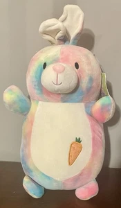 Kellytoy Squishmallows Tye Dye Hugmee Easter Bunny Rabbit Plush Toy Talia 14 In - Picture 1 of 7