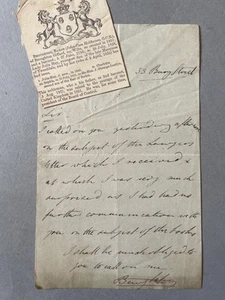 John-Cam Hobhouse, Travelling Companion of Lord Byron, SIGNED letter, c1860 - Picture 1 of 1