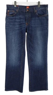 Hugo Boss Hb31 Vaqueros Hombres W38 L31 Azul Descolorido Bigotes Botón Fly Ancha - Imagen 1 de 4