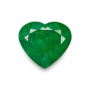 ZAMBIA Esmeralda 9.22 Ct. CORAZÓN Natural Hierba Verde NOTABLE - Imagen 1 de 4