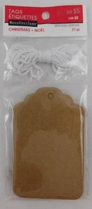 Recollections Christmas Holiday Brown Gift Tags New - Picture 1 of 3