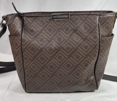 Bolso de Hombro Liz Claiborne Marrón Geométrico con Bolsillos Laterales, Cartera Foto 1 de 4