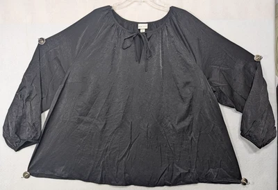 Ava & Viv - Para mujer - Camisa Top Blusa - Negra - Talla 1x Foto 1 de 4