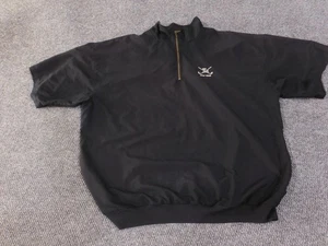 Straight Down Pullover Mens XL 1/4 Zip Short Sleeve Black Golf Made in USA - Picture 1 of 17