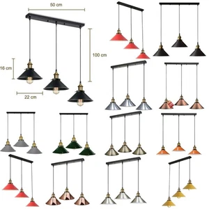 3-Wege-Deckenleuchte aus Metall, Vintage-Industrie-Pendelleuchte, E27-Hängelampe - Bild 1 von 83