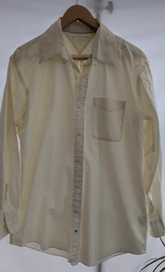 Tommy Hilfiger Cotton Long Sleeve Off White Shirt Size 15.5 32/33 M - Picture 1 of 10
