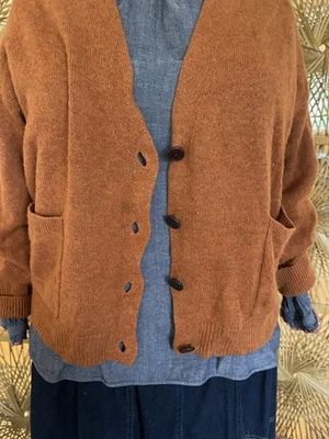 Toast Wool Cashmere Button Cardigan XL Squash Orange - Image 1 of 4