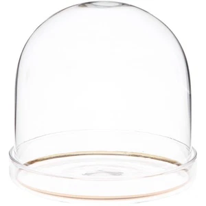 Plymor 4" x 4" Glas Display Kuppel Cloche mit Goldrand (Klarglas Tablett Boden) - Bild 1 von 1