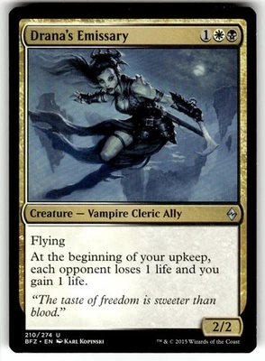 Drana's Emissary Battle for Zendikar NM White Black Uncommon MTG CARD - Image 1 of 2