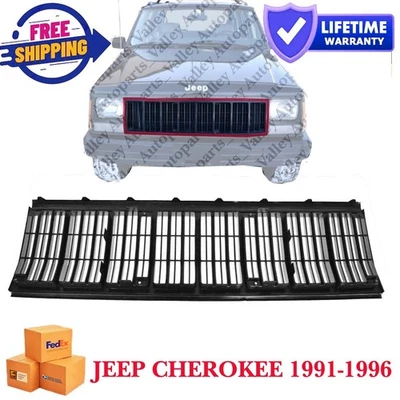 For 1991-1996 New Black Front Grille Jeep Cherokee CH1200177 Foto 1 de 4