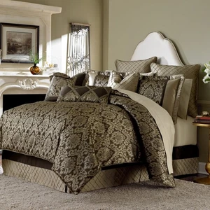 AICO Furniture - Imperial Bronze Queen Comforter Set - AIC-BCS-QS09-IMPERL-BRZ - Picture 1 of 12
