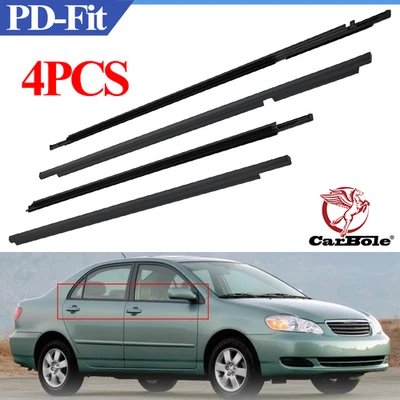 Tiras climáticas para Toyota Corolla 2003-2008 moldura de ventana cinturón de sellado 4 piezas Foto 1 de 4