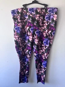 NWT Terra & Sky Leggings High Rise Full Length Multi Floral Cotton 4X - Picture 1 of 6