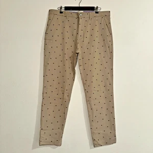 Pantalone uomo Construct slim beige piatto davanti fantasia granchio misura 36x30 leggi 36x28 - Foto 1 di 13
