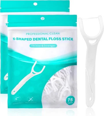 NETONDA 150 Stk. Zahnseide Sticks, Speziell für Backenzähne, Y-Form Zahn Flossers zur Z