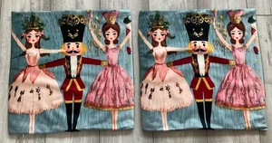 CHRISTMAS THEME CUSHION COVERS X 2..BALLERINA AND NUTCRACKER PRINT..BRAND NEW.. - Picture 1 of 1