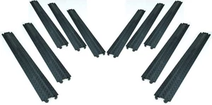 10 Stück 1 Kanal Kabelbrücke Protector Kabelkanal Kabelschutz Kabel Rampe Schutz - Bild 1 von 9