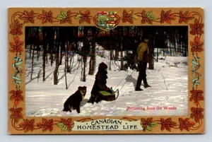 Canadian Homestead Life - Returning From The Woods Postcard Canada - Picture 1 of 2