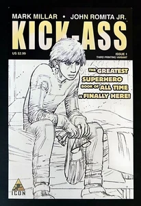 Kick-Ass #1 Hi-Grade 3rd Print Sketch Variant 1st Appearance Marvel/Icon 2008 - Picture 1 of 2