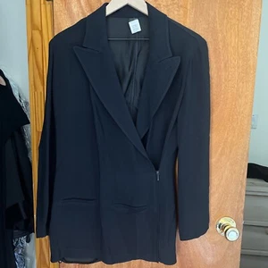 VTG 90s Jean Paul Gaultier Femme Black Asymmetrical Blazer Sz US 8 IT 42 - Picture 1 of 6