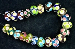 22 13mm x 7.5mm Rondelle Spacer Assorted Color Egg Bead Glass Lampwork GLB94 - Picture 1 of 1