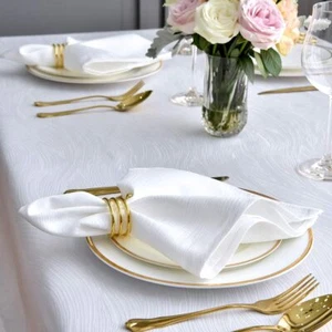 4 Pack of  Restaurant Cloth Napkins 20x20 Inches Dinner Napkins Jacquard Cloth - Picture 1 of 47