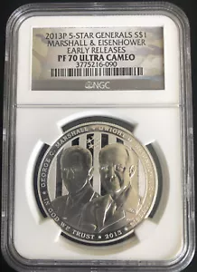 2013 5-STAR GENERALS Silver Dollar NGC PF70💥FLAWLESS QUALITY💥Early Release! - Picture 1 of 5