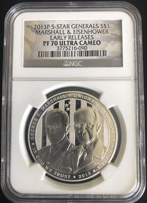 2013 5-STAR GENERALS Silver Dollar NGC PF70💥FLAWLESS QUALITY💥Early Release! - Image 1 of 4