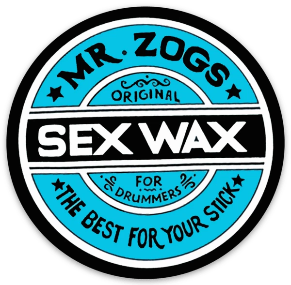 Mr Zog's Sex Wax - Aqua Blue w/ Black border Die Cut Round STICKER!