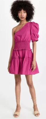 Nuevo con etiquetas Mini Vestido Anthropologie En Season Celia Un Hombro Rosa Talla Pequeña Fiesta Foto 1 de 4