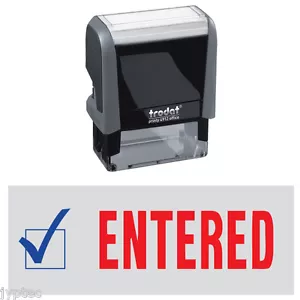 ENTERED - Trodat 4912 Self-inking Stock Stamp (2-Color Red / Blue Ink) - Picture 1 of 2