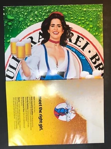 Cartel publicitario vintage década de 1990 ST PAULI CHICA cerveza sexy pin up chica - Imagen 1 de 2