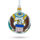 Usa Coat Of Arms Glass Ball Christmas Ornament 325 Inches