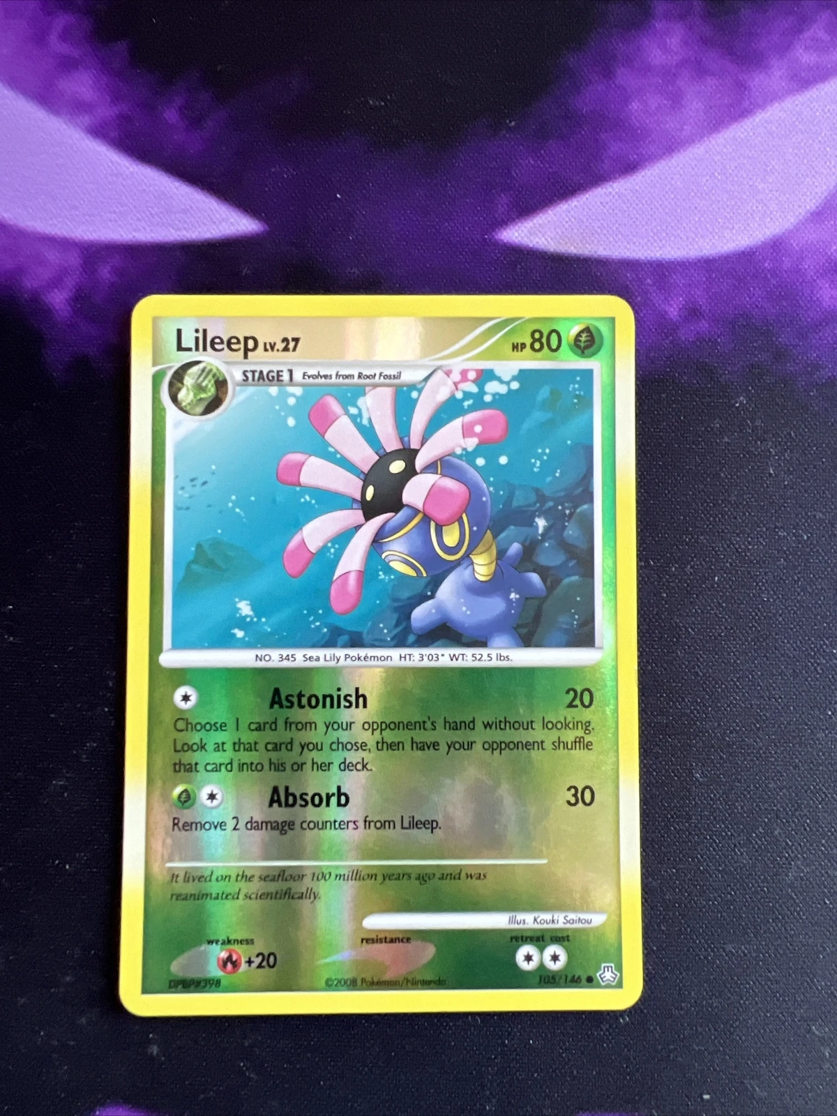 2008 Pokémon Diamond & Pearl Legends Awakened Reverse Foil Lileep 105/146 NM/LP