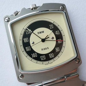 BMW Classic Motorcycle R69S R69 Accessory Speedometer Swiss Alarm Clock Watch - Picture 1 of 24