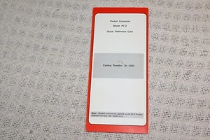 Tandy Pocket Computer Model PC-2 Quick Reference Card Catalog # 26-3601 - Picture 1 of 4