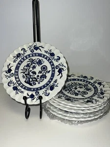 Johnson Brothers BLUE NORDIC Onion Pattern Set of 7 Plates 6 In - Picture 1 of 4